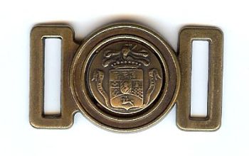 Classic Coat of Arms Clasp/Buckle in Antique Brass Finish. 1.75" X 1"