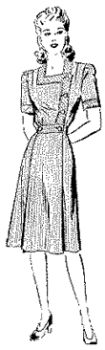 1940 Misses' and Women's Square-Neck Dress