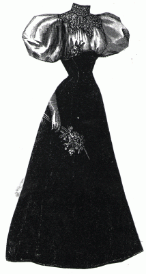 1894 Velvet Princesse Gown with Guimpe Pattern by Ageless Patterns