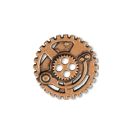 Steampunk Gears Button - Copper finish - 7/8"