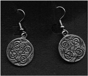 Celtic Canine or Dog Knot Earrings - Solid Pewter