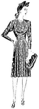 1941-42 Misses' and Women's Dress with Heart-Shaped Neckline