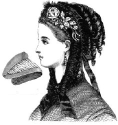 1869 Black Pompadour Bonnet