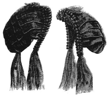 1870 Black Crepe Cap for Elderly Lady Pattern