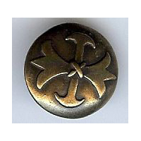 Musketeer (Fleur di Lis) Button, Antique Brass 1 1/8" (28mm)