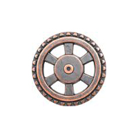 Steampunk Button - Open Wheel Button - Antique Copper Finish 1 5/8"