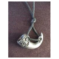 Viking or Norse Horn Pendant (Solid Pewter)