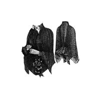 1889 Black Bengaline Silk Wrap Pattern