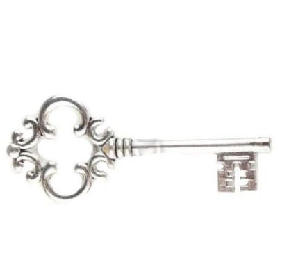 Silver Victorian Steampunk Skeleton Key Embellishment