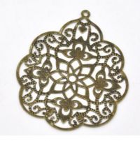 Filigree Steampunk Round Embellishment in Antique Bronze/Brass Finish