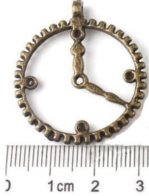 Antique Bronze Finish Steampunk Clock Gear Pendant or Embellishment