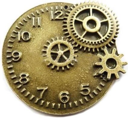 Antique Bronze Finish Victorian Steampunk Clock Pendant or Embellishment