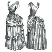 1887 White Faille Evening Dress - 37" Bust - 25" Waist Pattern by Ageless Patterns