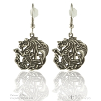 Handcrafted Pewter - Celtic Seahorse Pewter Earrings
